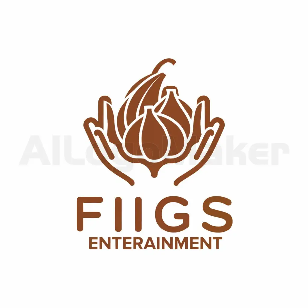 a logo design,with the text "Figs", main symbol:A pair of hands holding figs,complex,be used in Entertainment industry,clear background