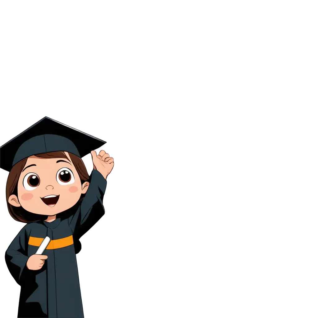 simple line out, cartoon style, some moslem toddler graduatine