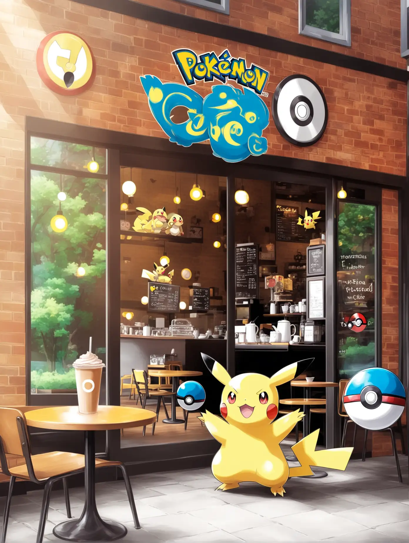Pokemon theme, cafe, morning 