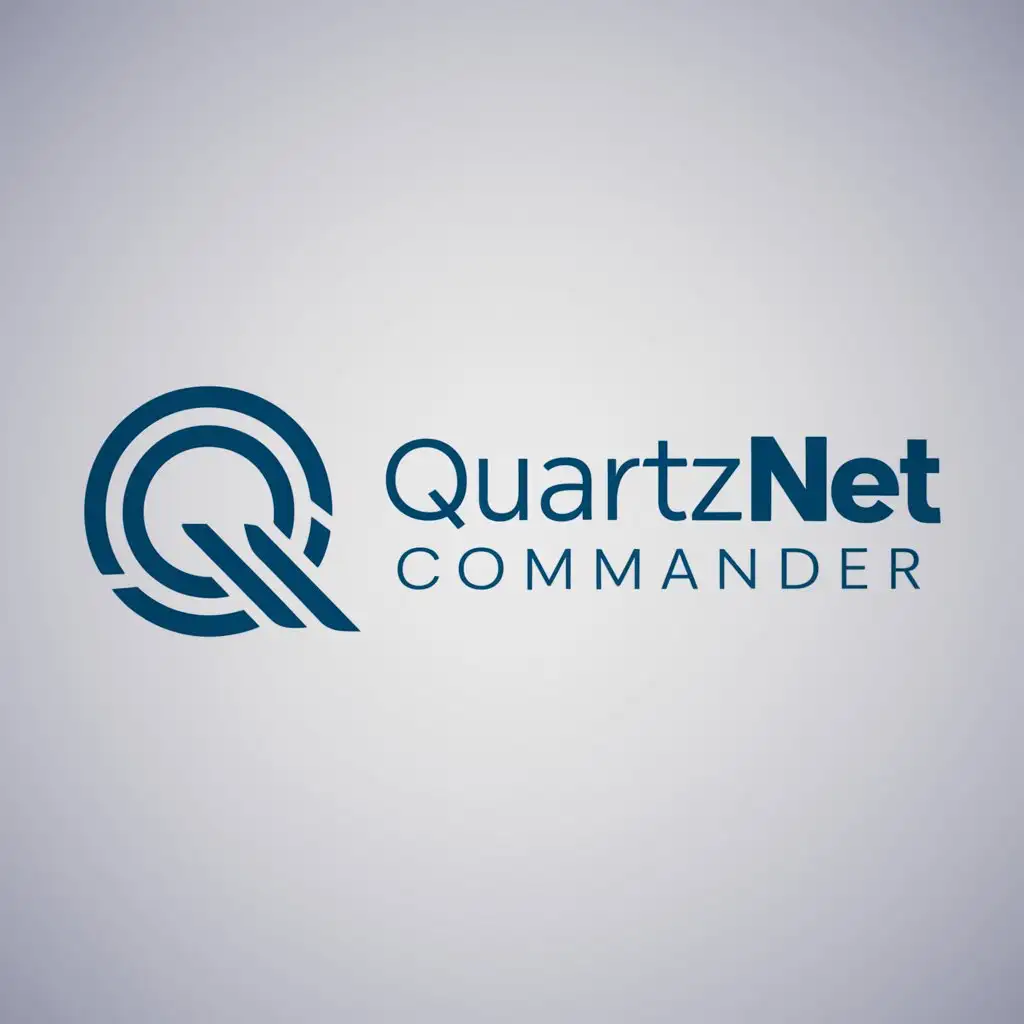 a logo design,with the text "Quartznet Commander", main symbol:Quartznet Commander,Minimalistic,be used in Internet industry,clear background