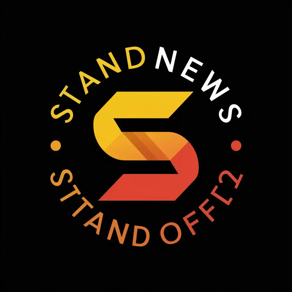 a logo design,with the text "StandNews", main symbol:round symbol. yellow, red, orange, black colors. Game Standoff 2,Moderate,clear background