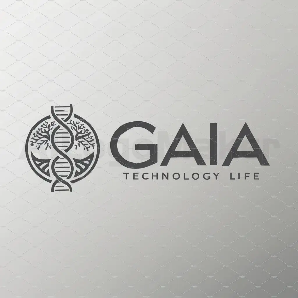 a logo design,with the text "GAIA", main symbol:god creation genetics,Moderate,be used in Technology industry,clear background