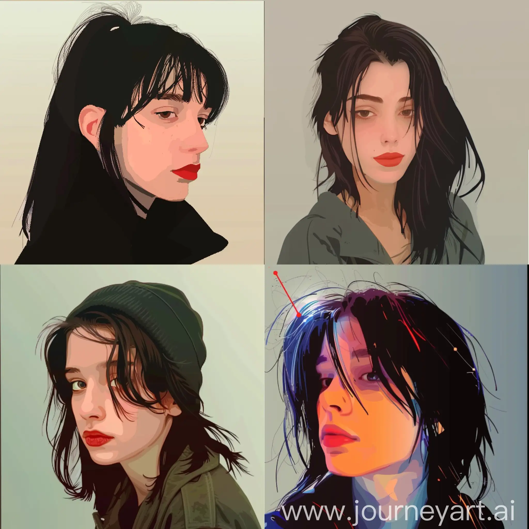 Vector-Style-Portrait-of-a-Girl-with-Vibrant-Colors