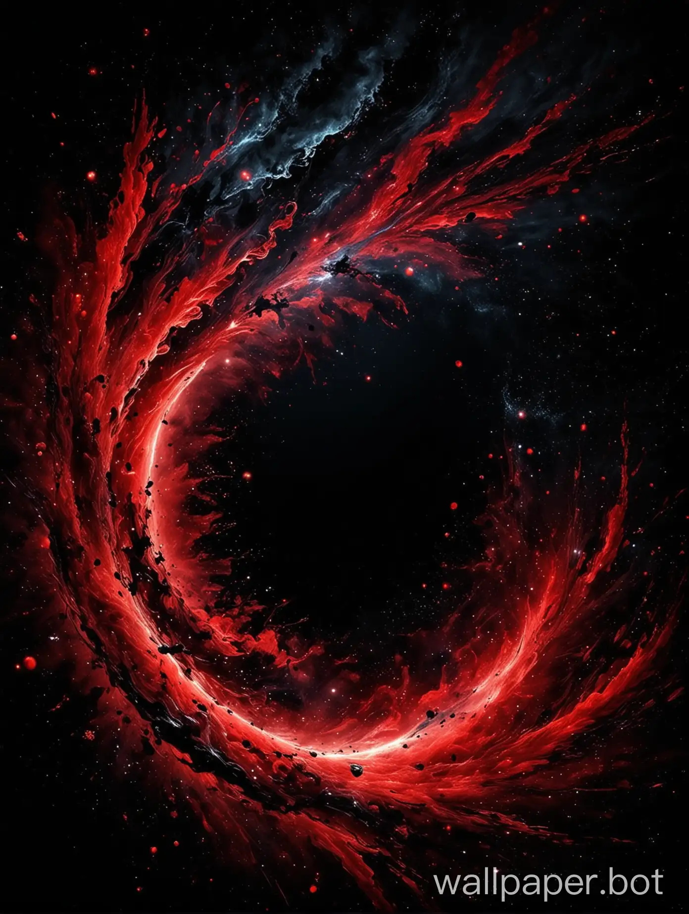 Cosmic-Red-and-Black-Amoled-Abstract-Art