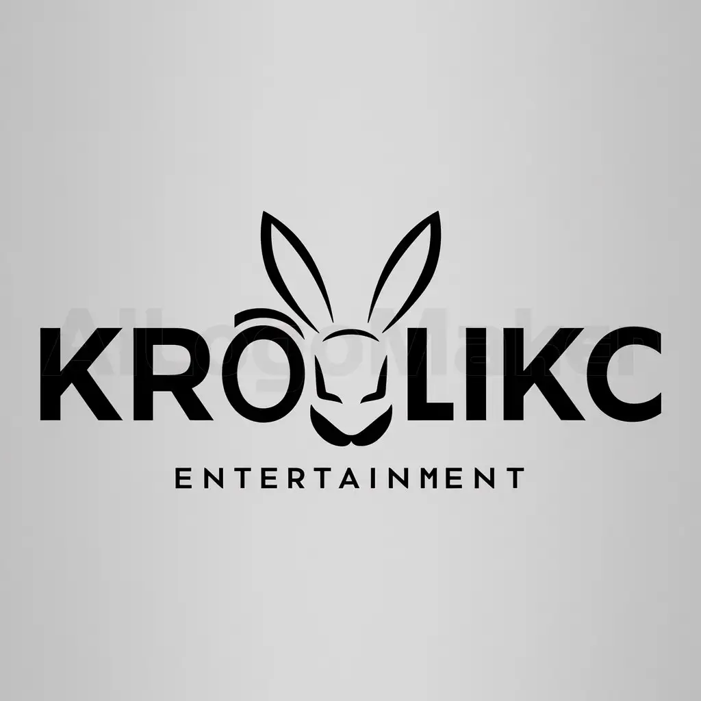a logo design,with the text "Kr0likc", main symbol:кролик,Minimalistic,be used in Entertainment industry,clear background