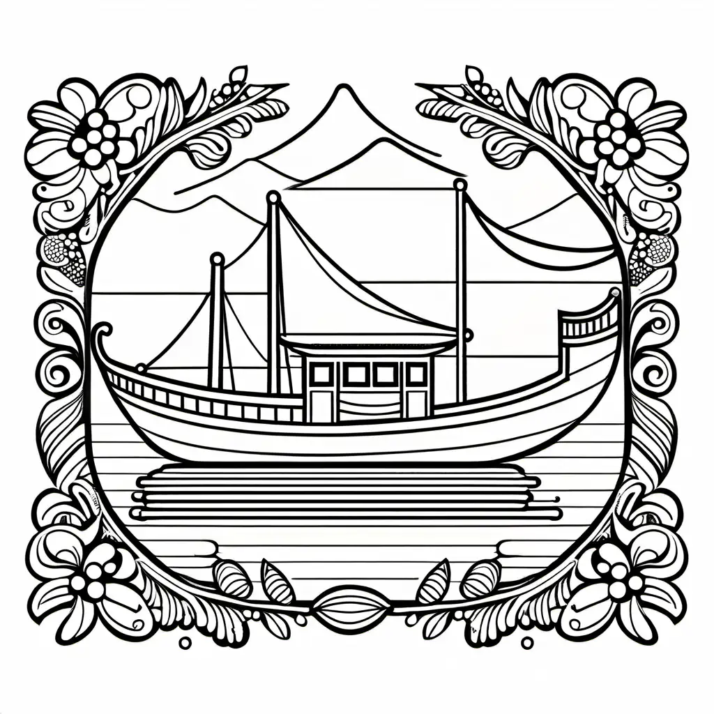 Filipino-Cultural-Transportation-Coloring-Page-Simple-Line-Art-on-White-Background