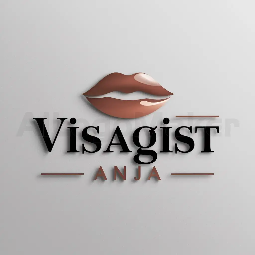 LOGO-Design-for-Visagist-Anja-Elegant-Lips-Symbolizing-Beauty-Spa-Industry