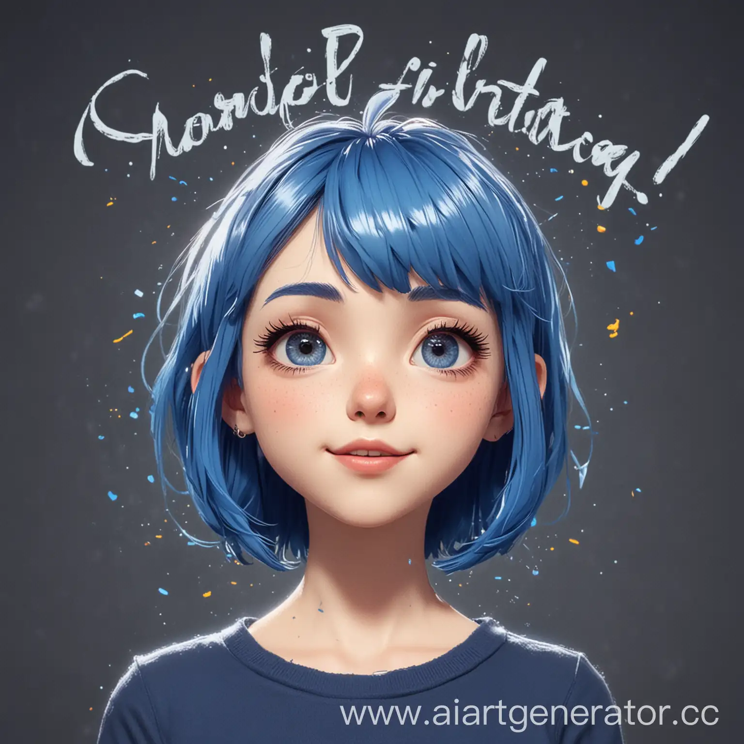 Celebrating-the-Other-Matter-Project-Birthday-Girl-with-Short-Blue-Animated-Style-Hair