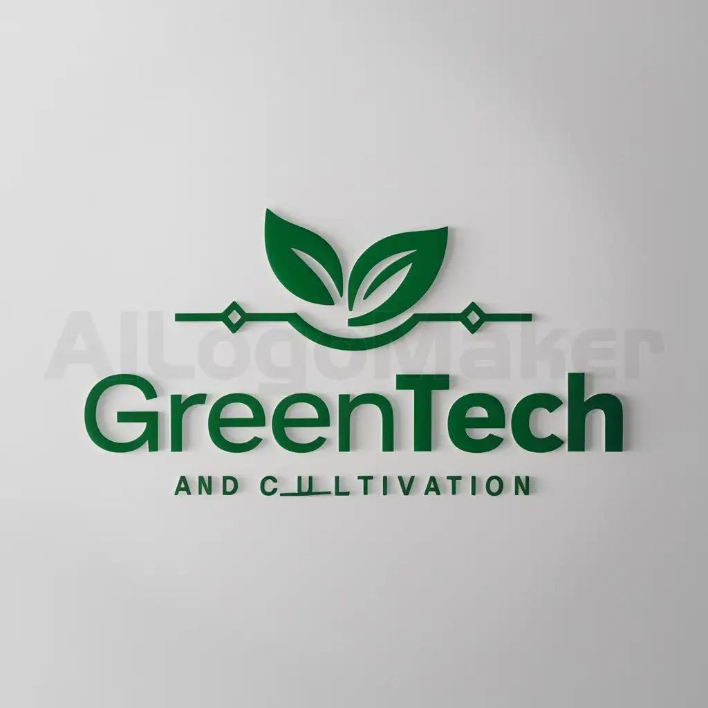 a logo design,with the text "Greentech", main symbol:una planta que está conectada a la electricidad,Moderate,be used in jardineria y cultivo industry,clear background