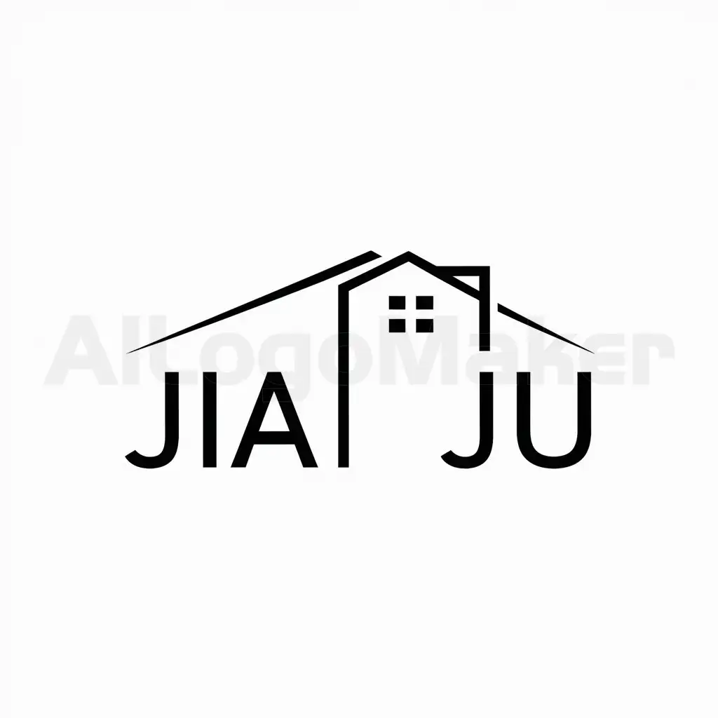 a logo design,with the text "Jia Ju", main symbol:house,Minimalistic,be used in Construction industry,clear background