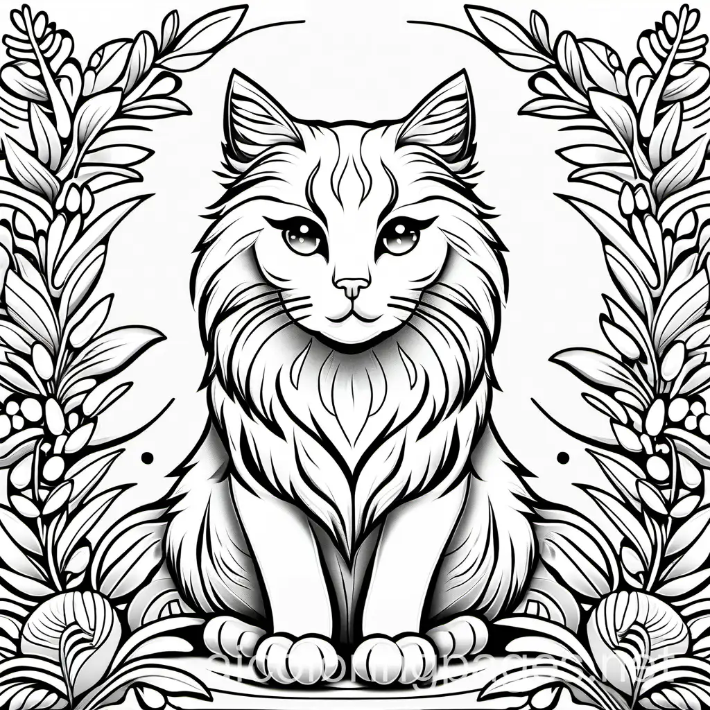 Adorable-Fluffy-Cat-Coloring-Page-for-Kids