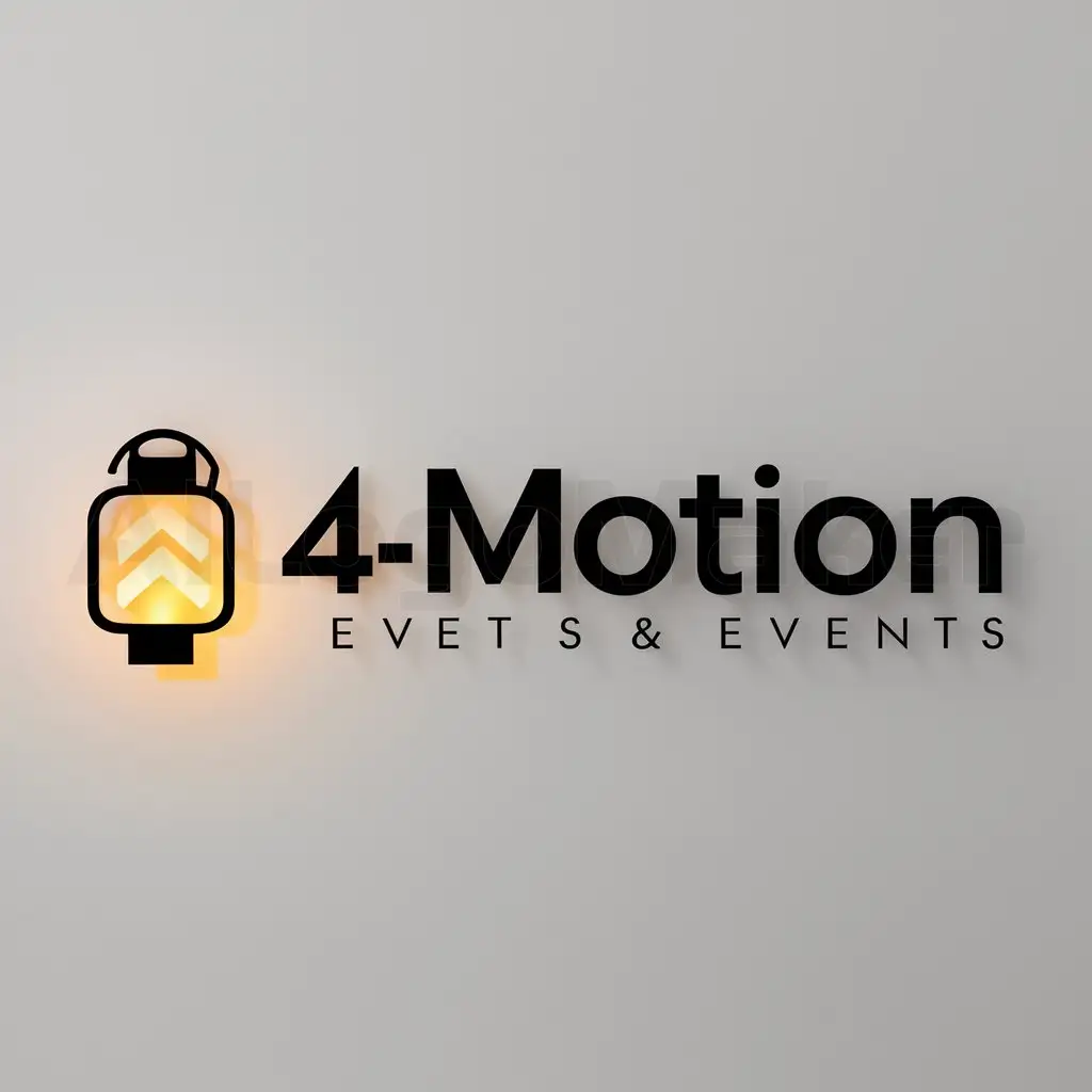 a logo design,with the text "4-Motion", main symbol:Glühbirne,Moderate,be used in Events industry,clear background