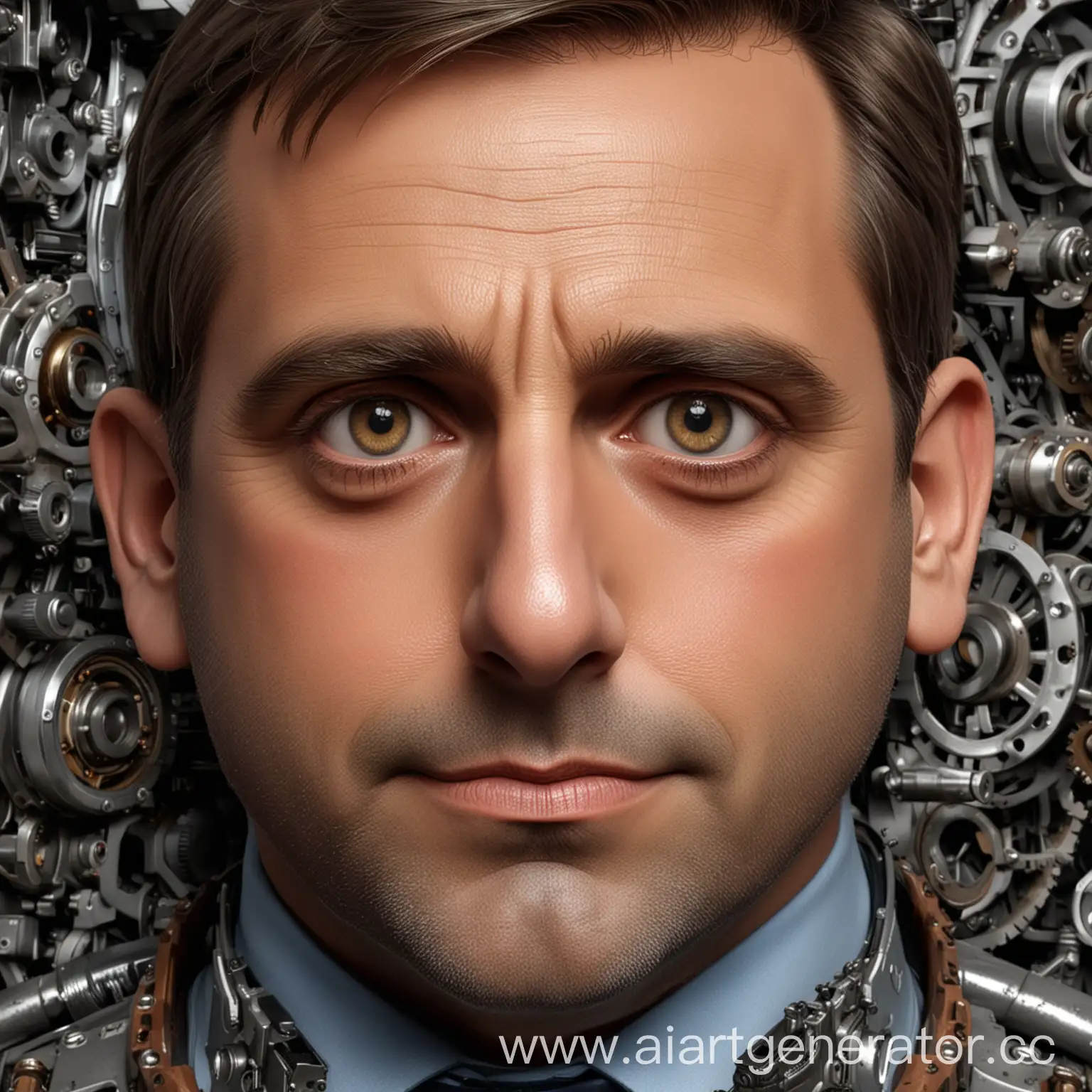 Android-Face-Sculpture-Resembling-Steve-Carell-Mechanical-Features-in-Human-Likeness