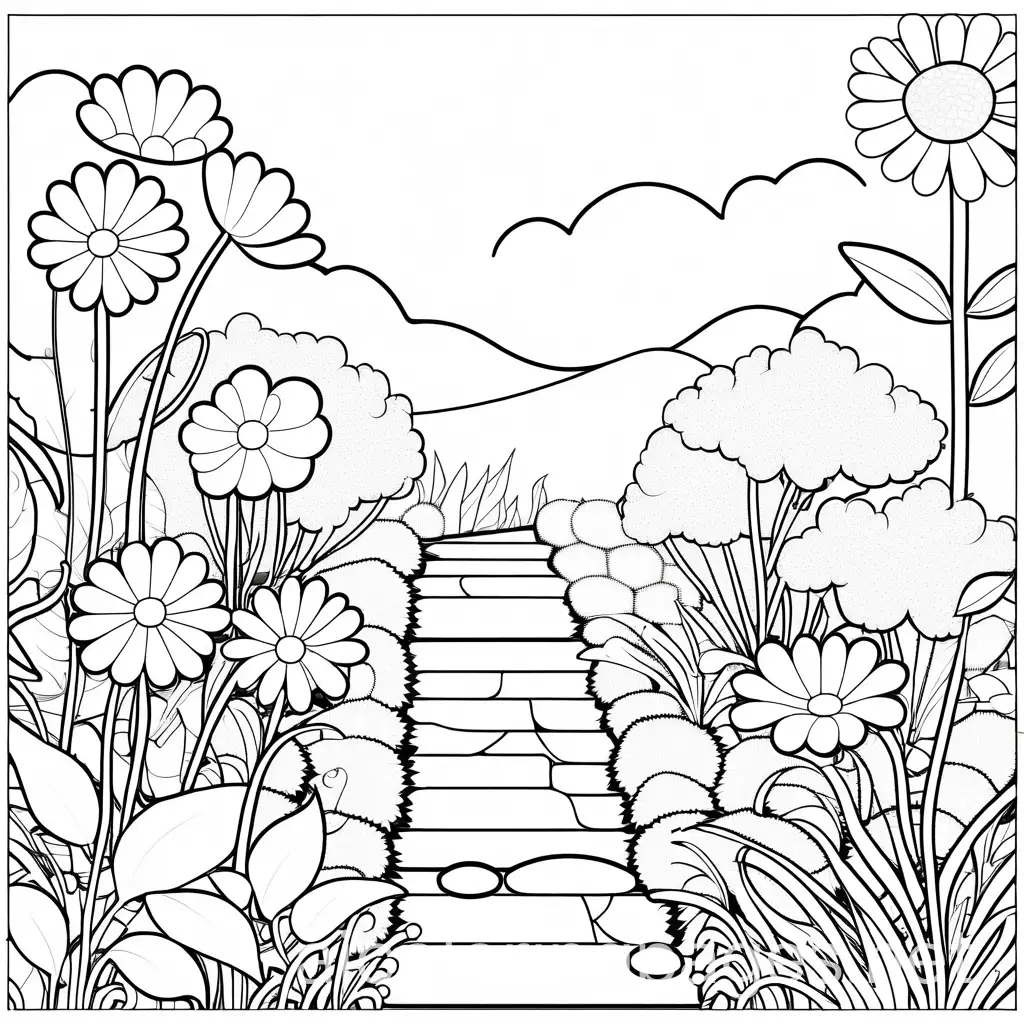 Simple-Kawaii-Flower-Coloring-Page-Black-and-White-Line-Art-for-Kids