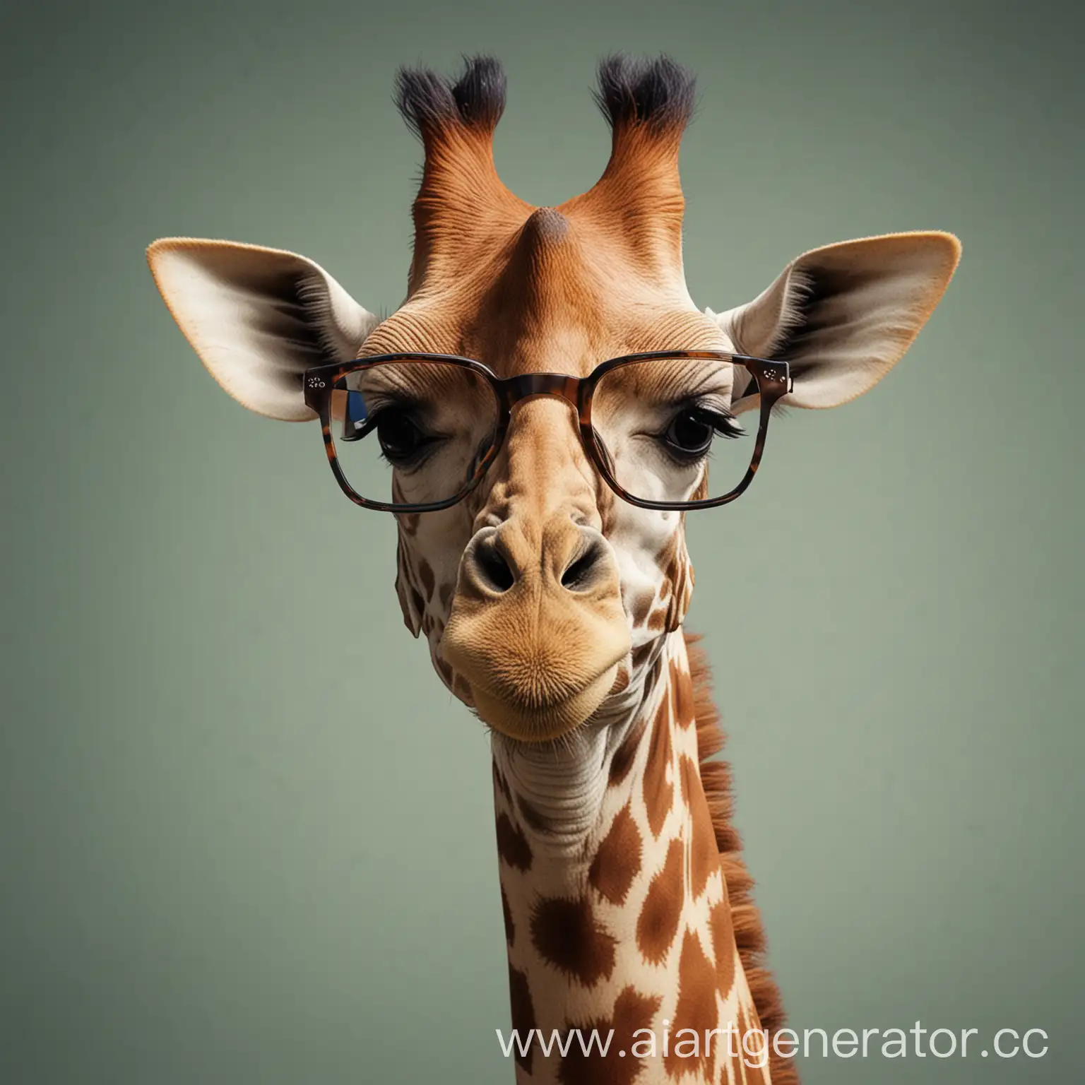 Giraffe-Wearing-Square-Glasses-in-a-Quirky-Portrait