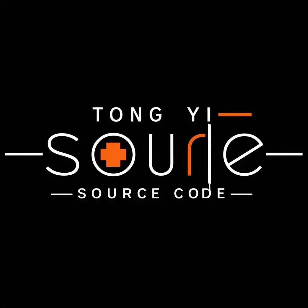 a logo design,with the text "through easy source code", main symbol: Logo design, with the text "Tong Yi Source Code", main symbol: ["PHP", "Java", "Golang", "orange font", "black background"], Minimalistic, to be used in the Internet industry, clear background.,Minimalistic,be used in Internet industry,clear background