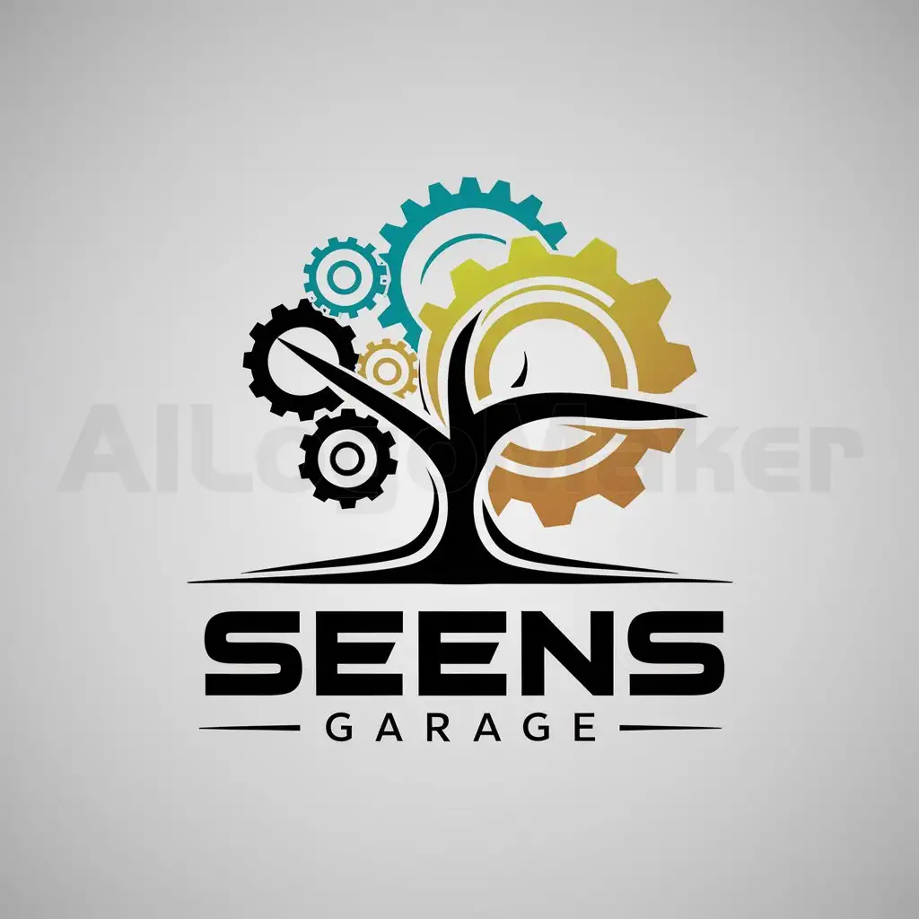 a logo design,with the text "Seens Garage", main symbol:forestry,complex,be used in mulchers wood chippers industry,clear background