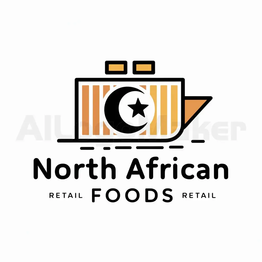 a logo design,with the text "north african foods", main symbol:ship container,Moderate,be used in Retail industry,clear background