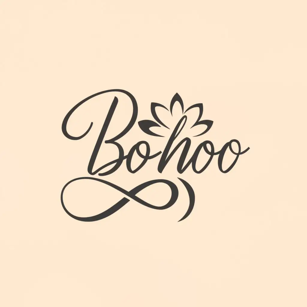 a logo design,with the text "Bohoo", main symbol:flower,Moderate,be used in Beauty Spa industry,clear background