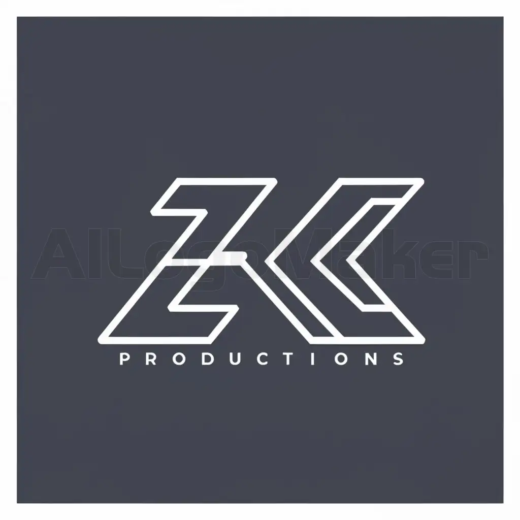 a logo design,with the text "ZK Productions", main symbol:ZK,Moderate,be used in Entertainment industry,clear background