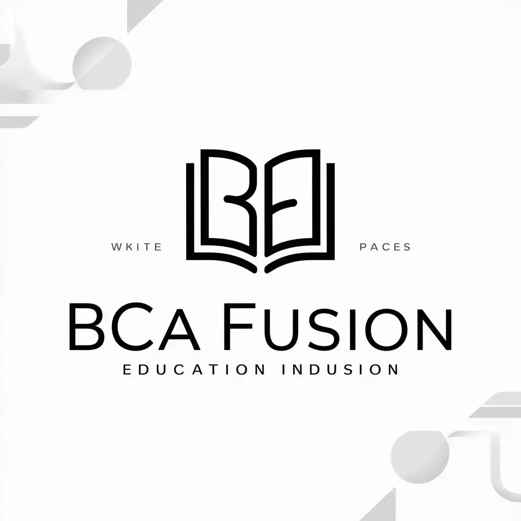 a logo design,with the text "BCA Fusion", main symbol:book,Moderate,be used in Education industry,clear background