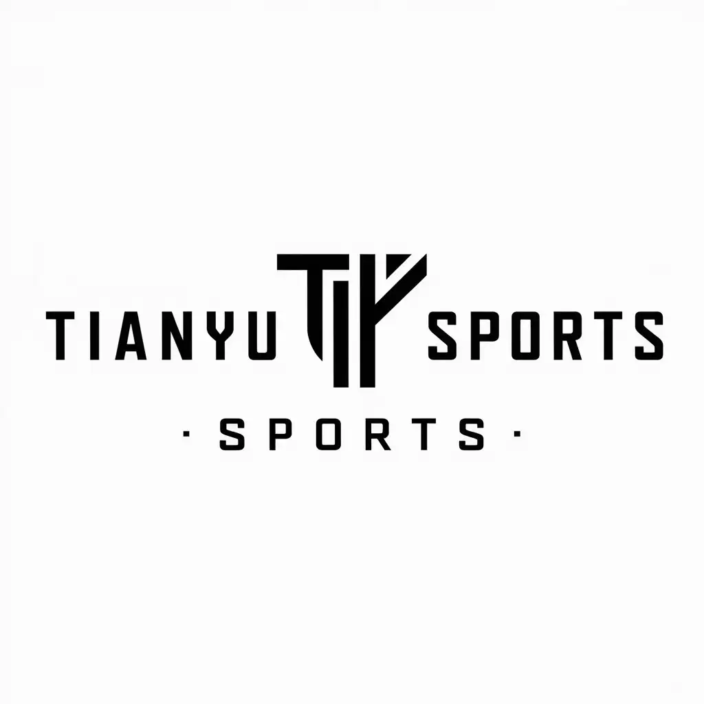 a logo design,with the text "Tianyu Sports", main symbol:TY,Moderate,be used in Sports Fitness industry,clear background