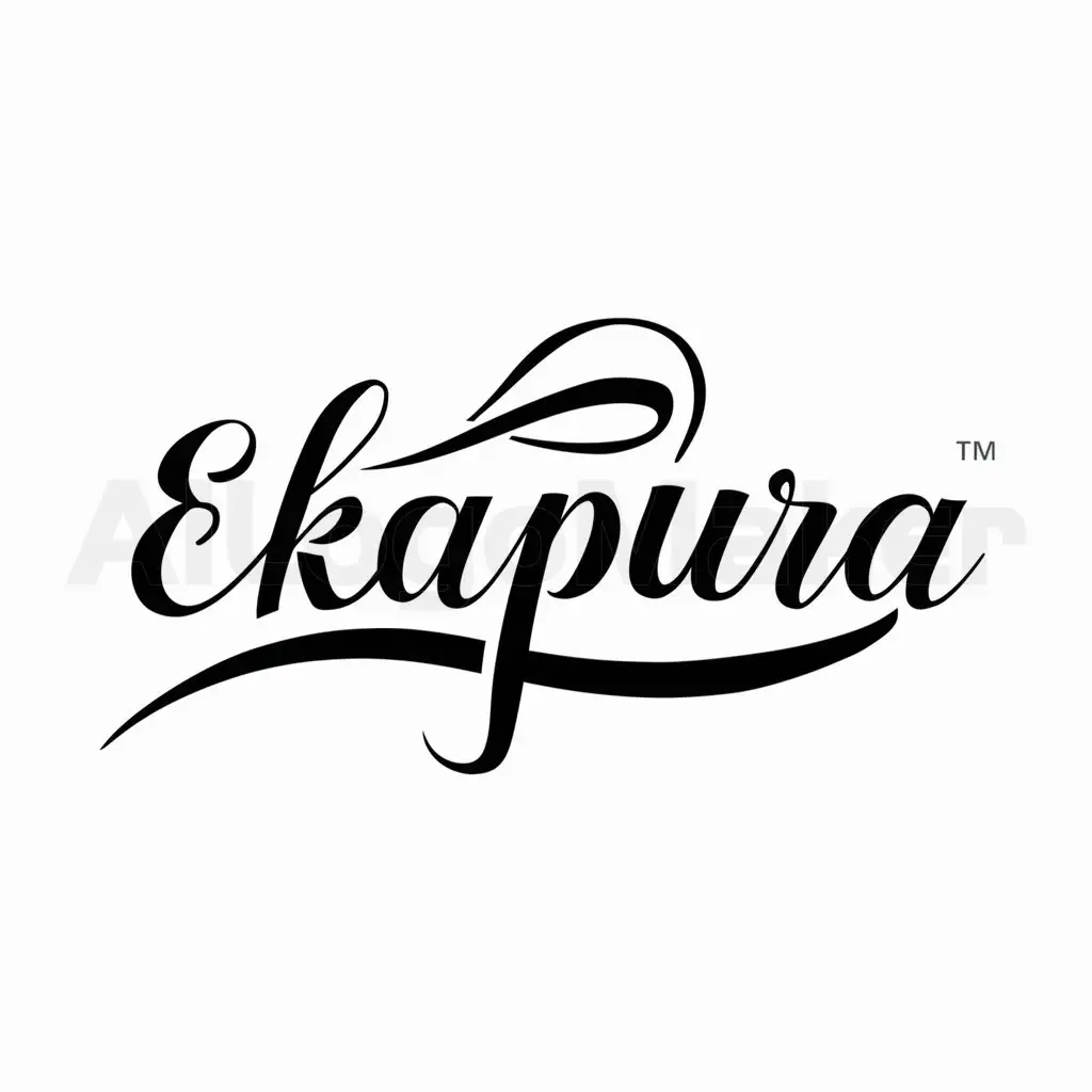 a logo design,with the text "Ekapura", main symbol:calligraphy,Moderate,be used in Others industry,clear background