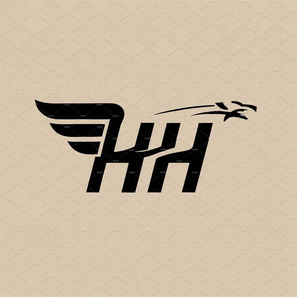 a logo design,with the text "HH", main symbol:create a Logo for H and H . just HH inspired by Hermes.,Moderate,be used in Others industry,clear background