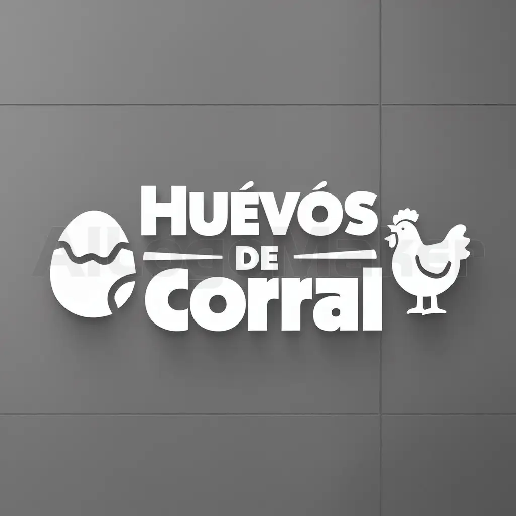 a logo design,with the text "huevos de corral", main symbol:huevos y gallinas,Moderate,clear background