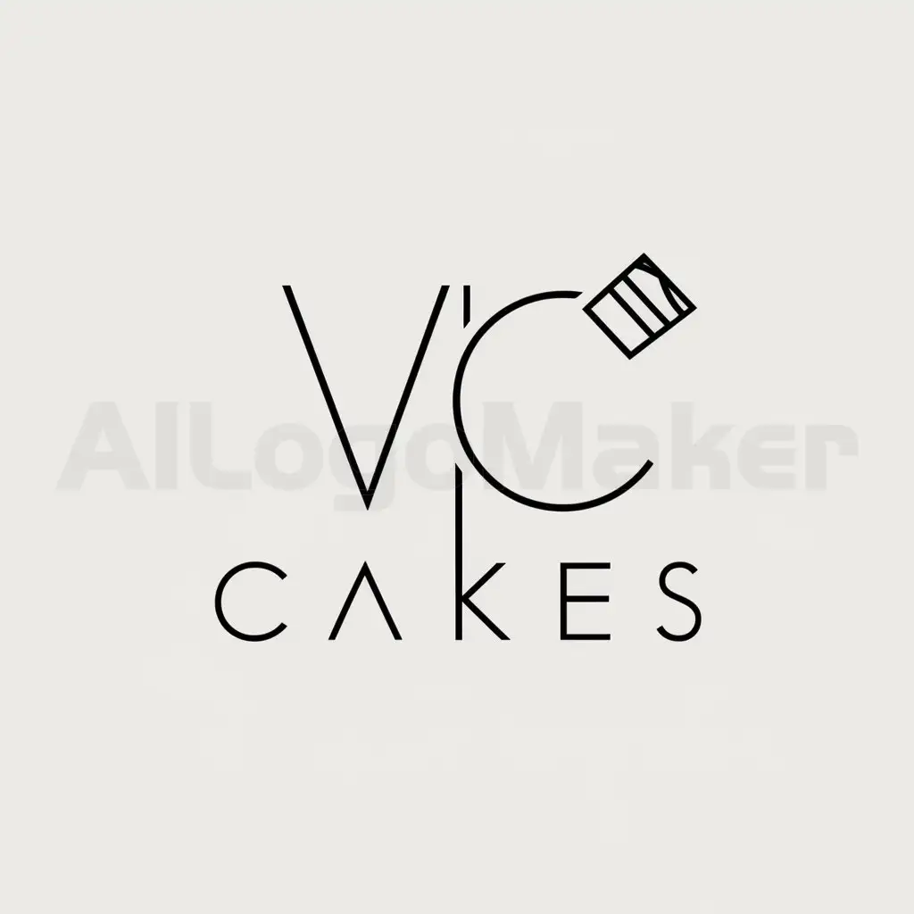 LOGO-Design-for-Vi-Cakes-Stylish-Minimalistic-Intersecting-Letters-with-Cake-Element