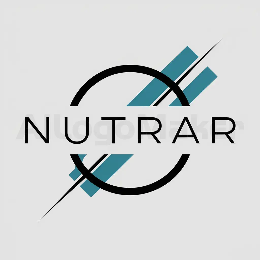 a logo design,with the text "NUTRAR", main symbol:A black circle with the flag of Argentina crossing above it in such a way that the flag slightly sticks out,Minimalistic,be used in Nutrients argentines industry,clear background