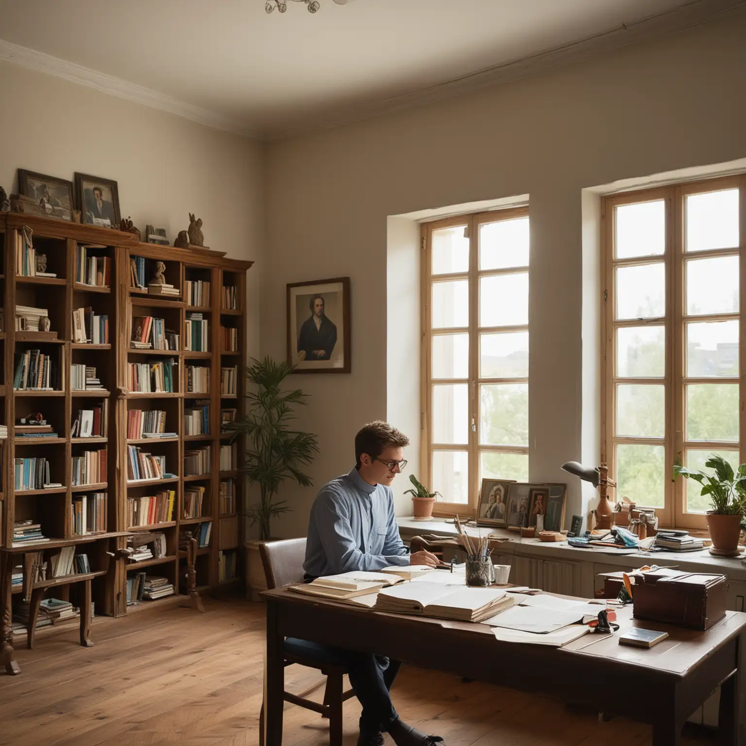 Bright and Sunny Morning in a Modern Priests Office