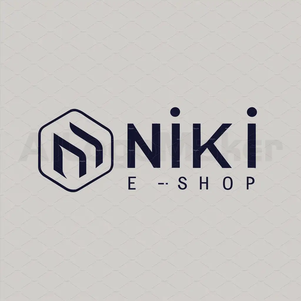 a logo design,with the text "NIKI E-SHOP", main symbol:HEXAGONAL,Moderate,be used in Technology industry,clear background