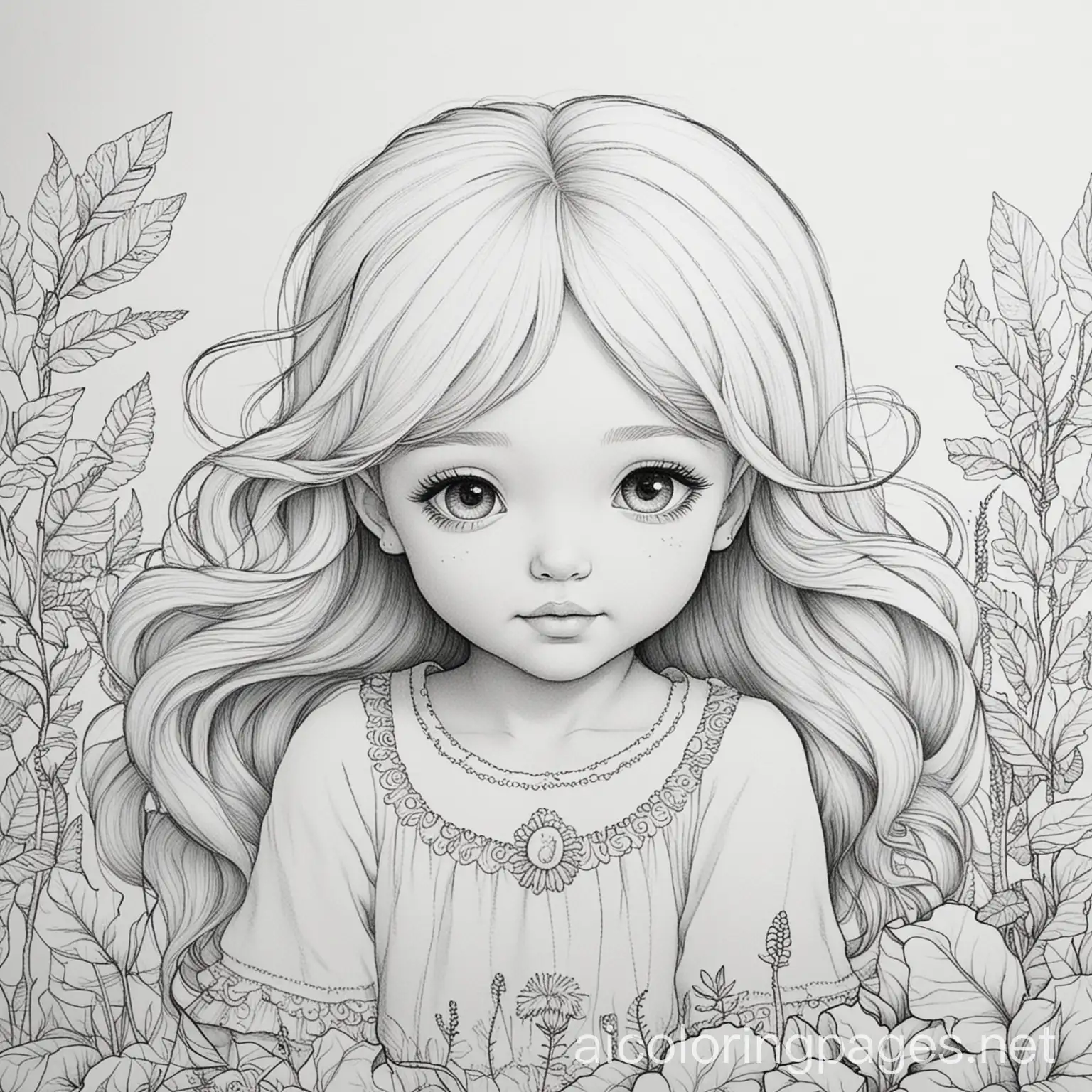 images for children, Coloring Page, black and white, line art, white background, Simplicity, Ample White Space