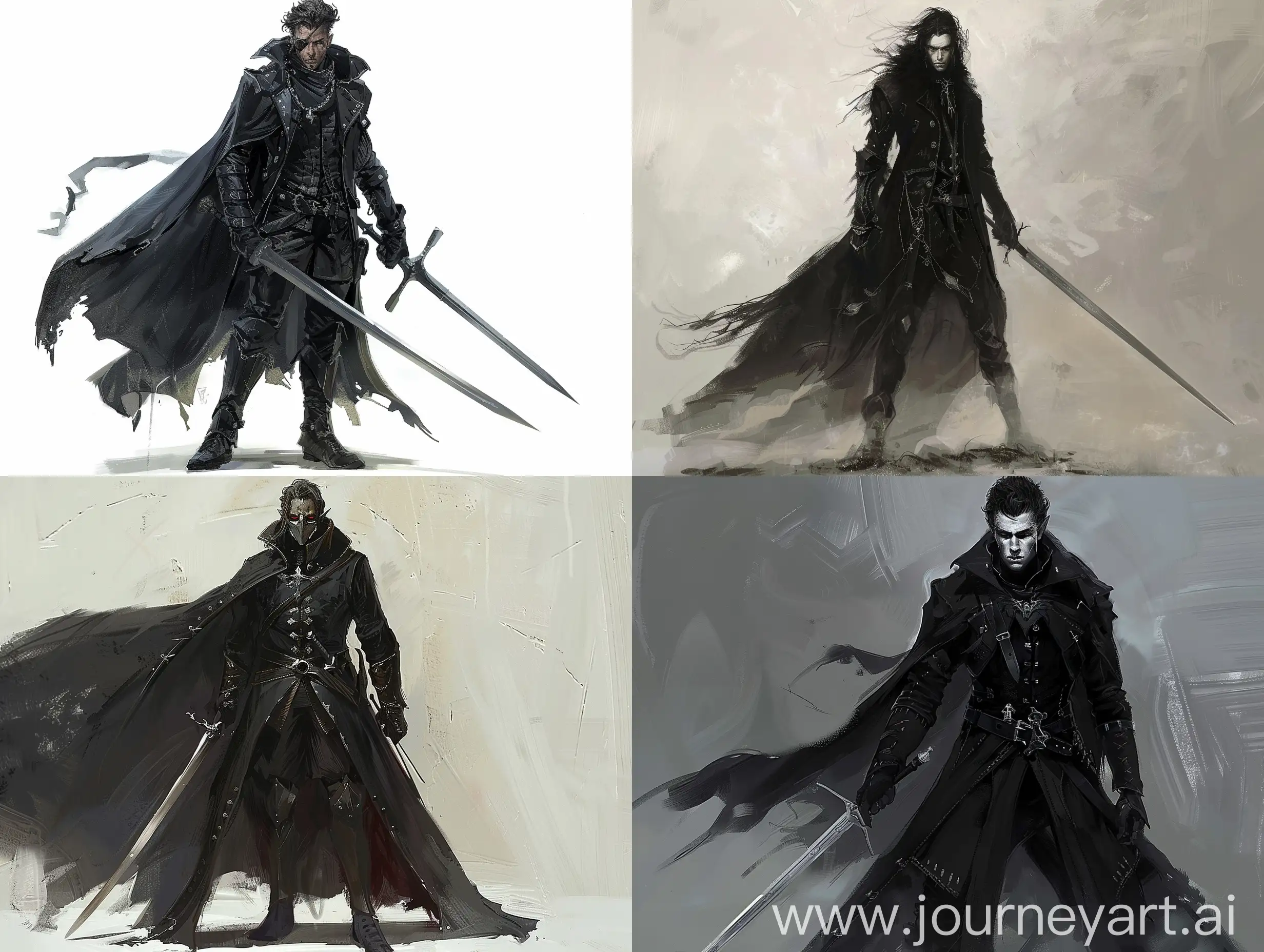 Mysterious-Fey-Warrior-in-Black-Coat-with-Sword