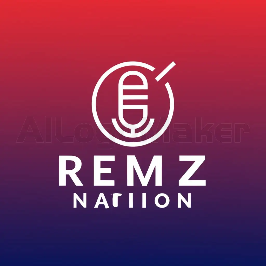 a logo design,with the text "REMZ NATION", main symbol:microphone and camera,Moderate,be used in Entertainment industry,clear background
