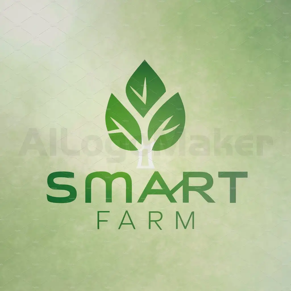 a logo design,with the text "Smart Farm", main symbol:leaf tree to S character back ground Pastel green,Moderate,be used in Others industry,clear background