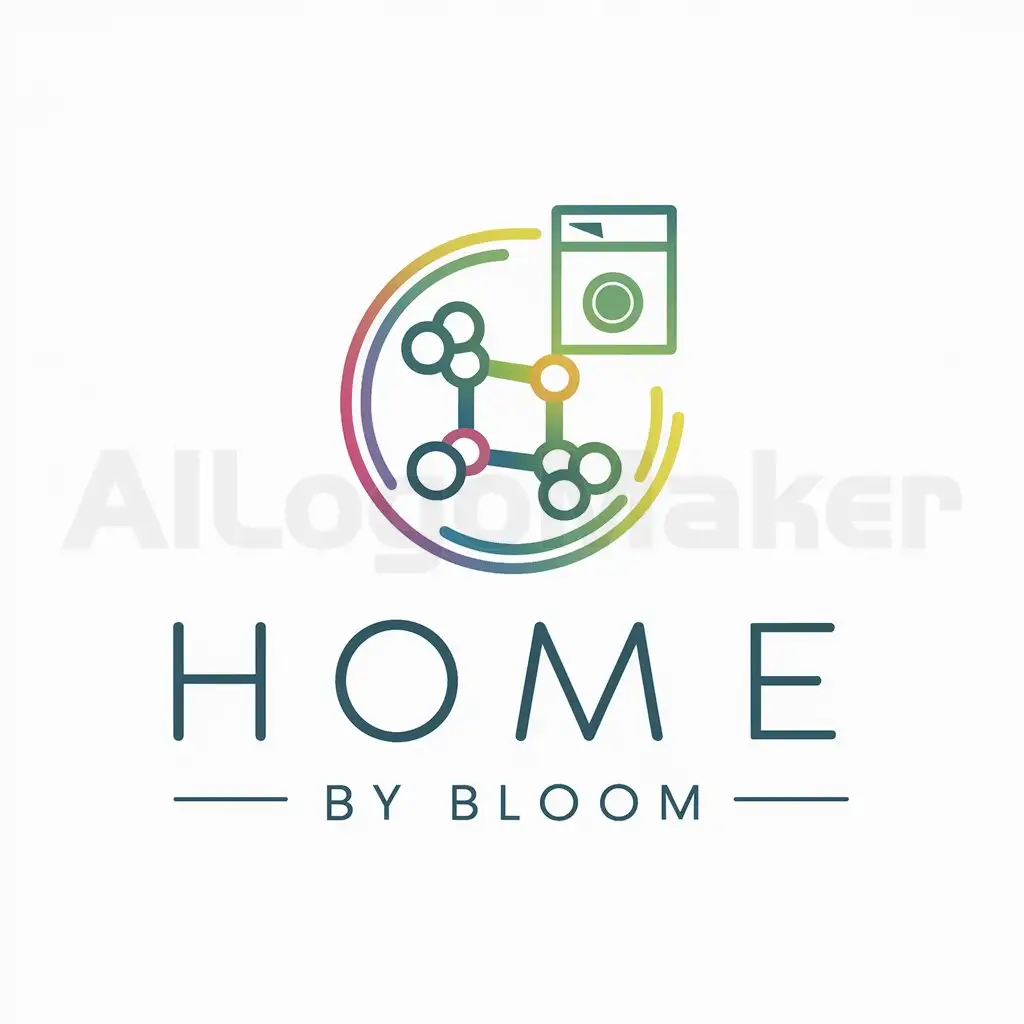 a logo design,with the text "Home by Bloom", main symbol:Detergent for washing machines,complex,be used in Others industry,clear background