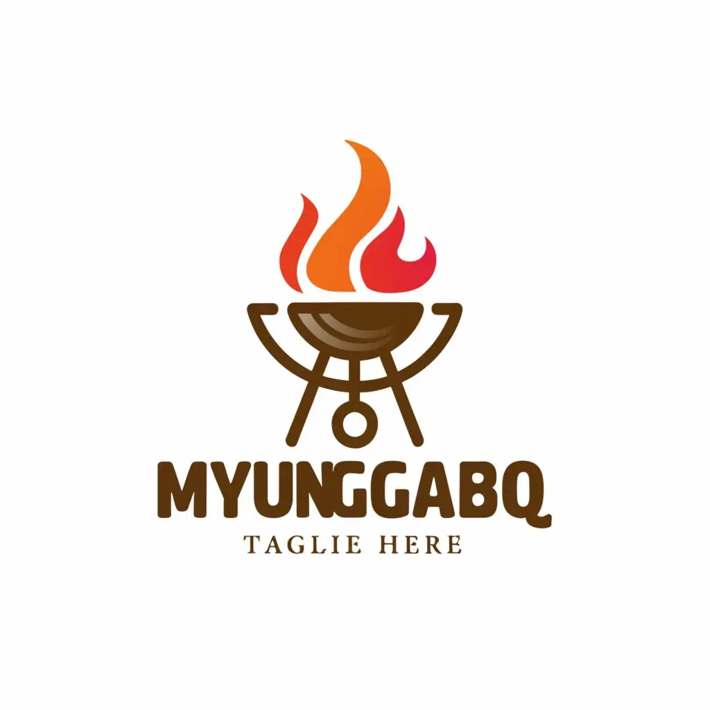 a logo design,with the text "MyunggaBBQ", main symbol:Barbeque,Moderate,be used in Restaurant industry,clear background