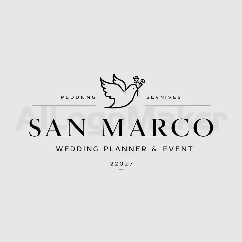 a logo design,with the text "SAN MARCO  ", main symbol:SAN MARCO WEDDING PLANNER & EVENT,Moderate,be used in Events industry,clear background