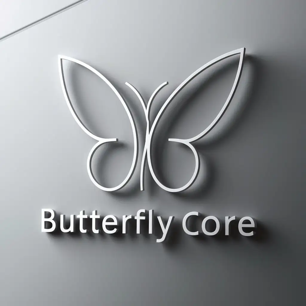 a logo design,with the text "butterfly core", main symbol:minimalist butterfly logo, recognizable and creative,Moderate,be used in Technology industry,clear background