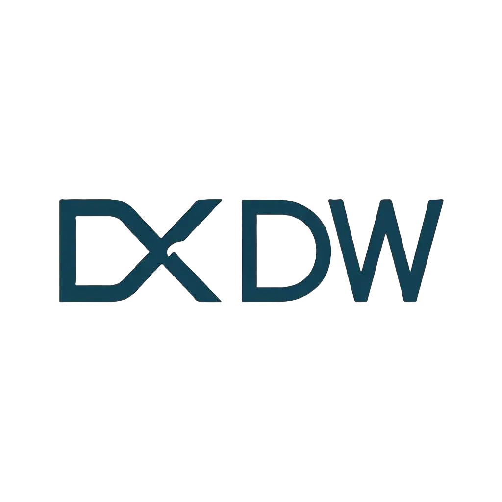 a logo design,with the text "YDW", main symbol:DX,Minimalistic,be used in Others industry,clear background