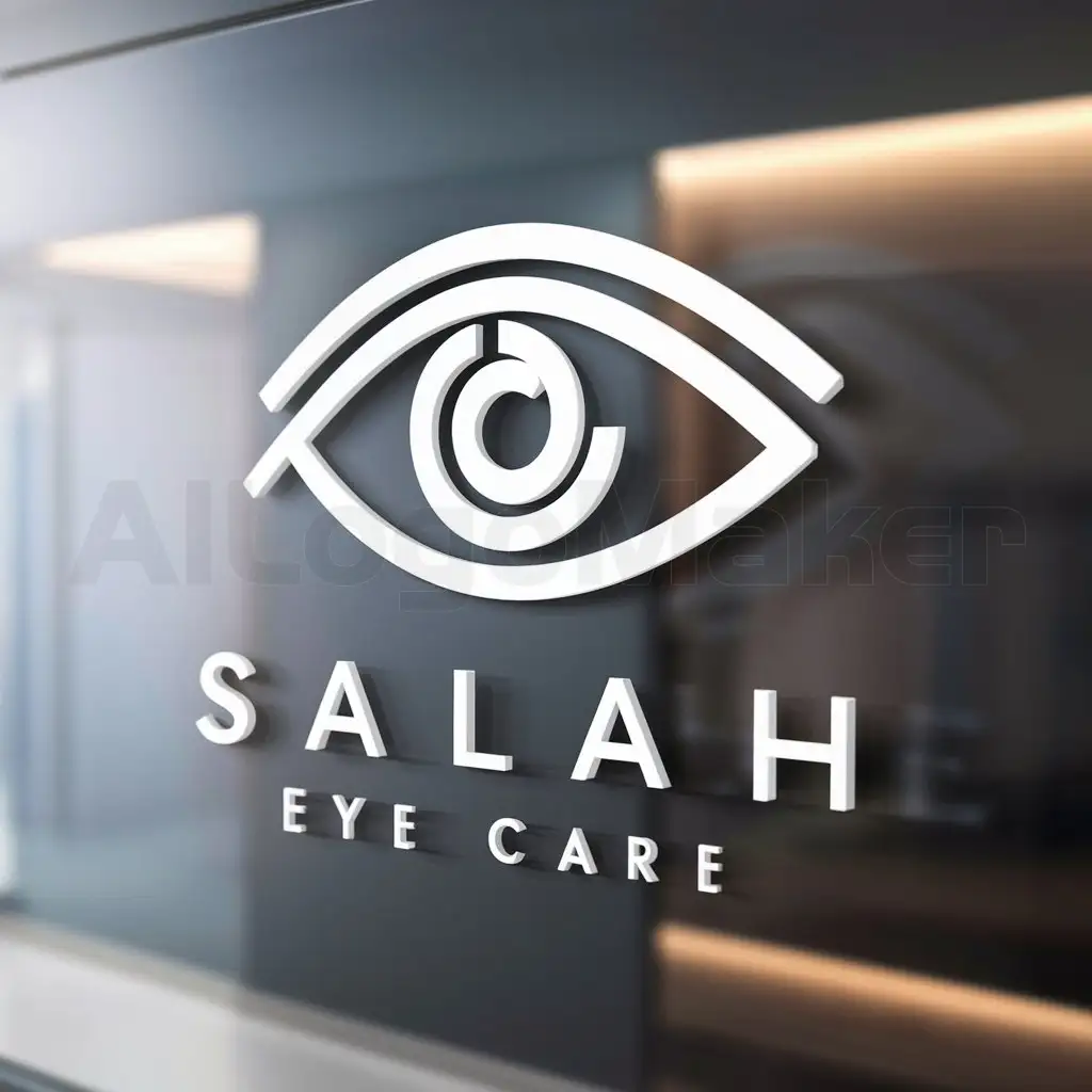 a logo design,with the text "Salah Eye Care", main symbol:eye,complex,be used in Medical Dental industry,clear background