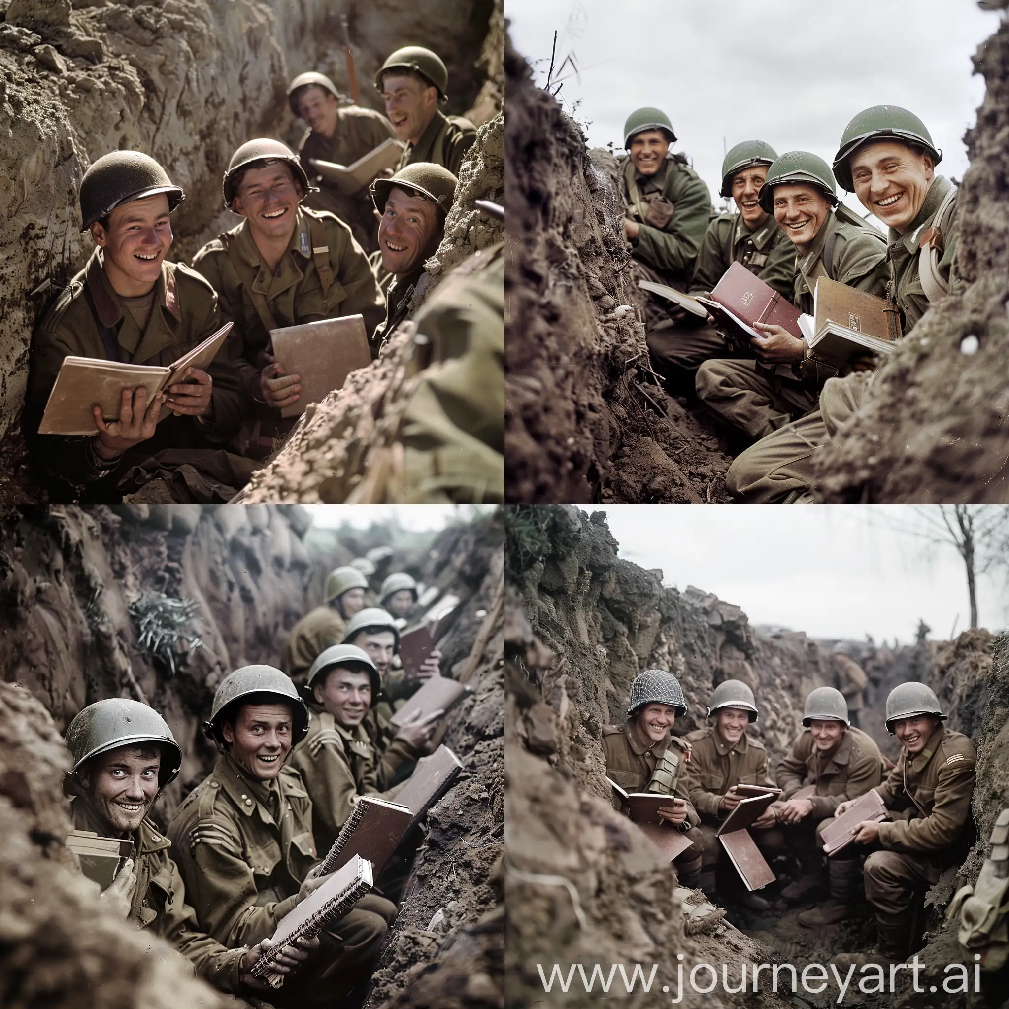 1945-Soldiers-in-Trenches-Writing-in-Vivobook-Notebooks