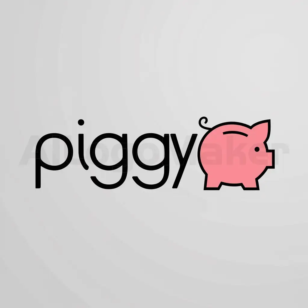 a logo design,with the text "Piggy", main symbol:a pink piggy bank,Minimalistic,be used in Finance industry,clear background