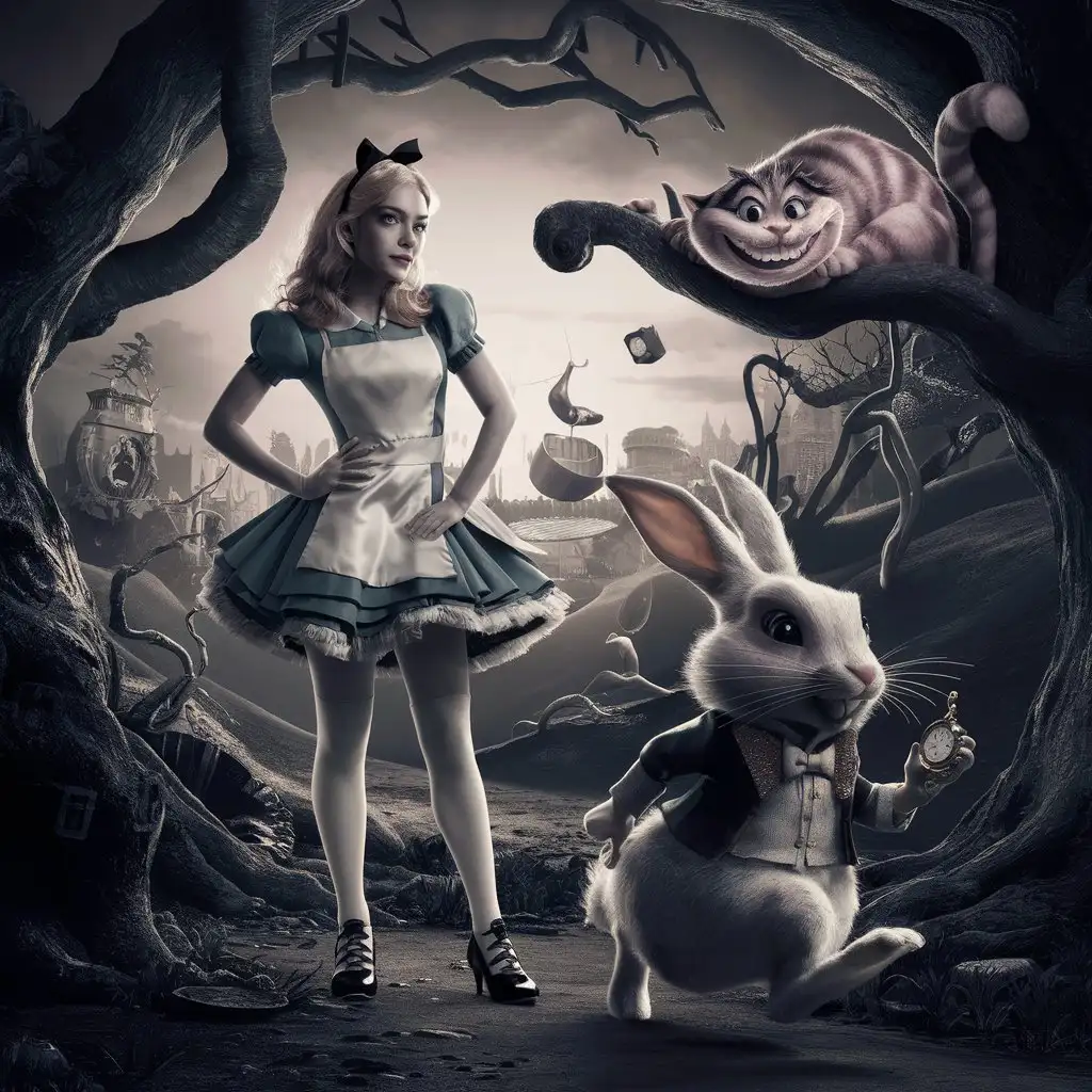 Alice in Wonderland Characters in AvantGarde Style