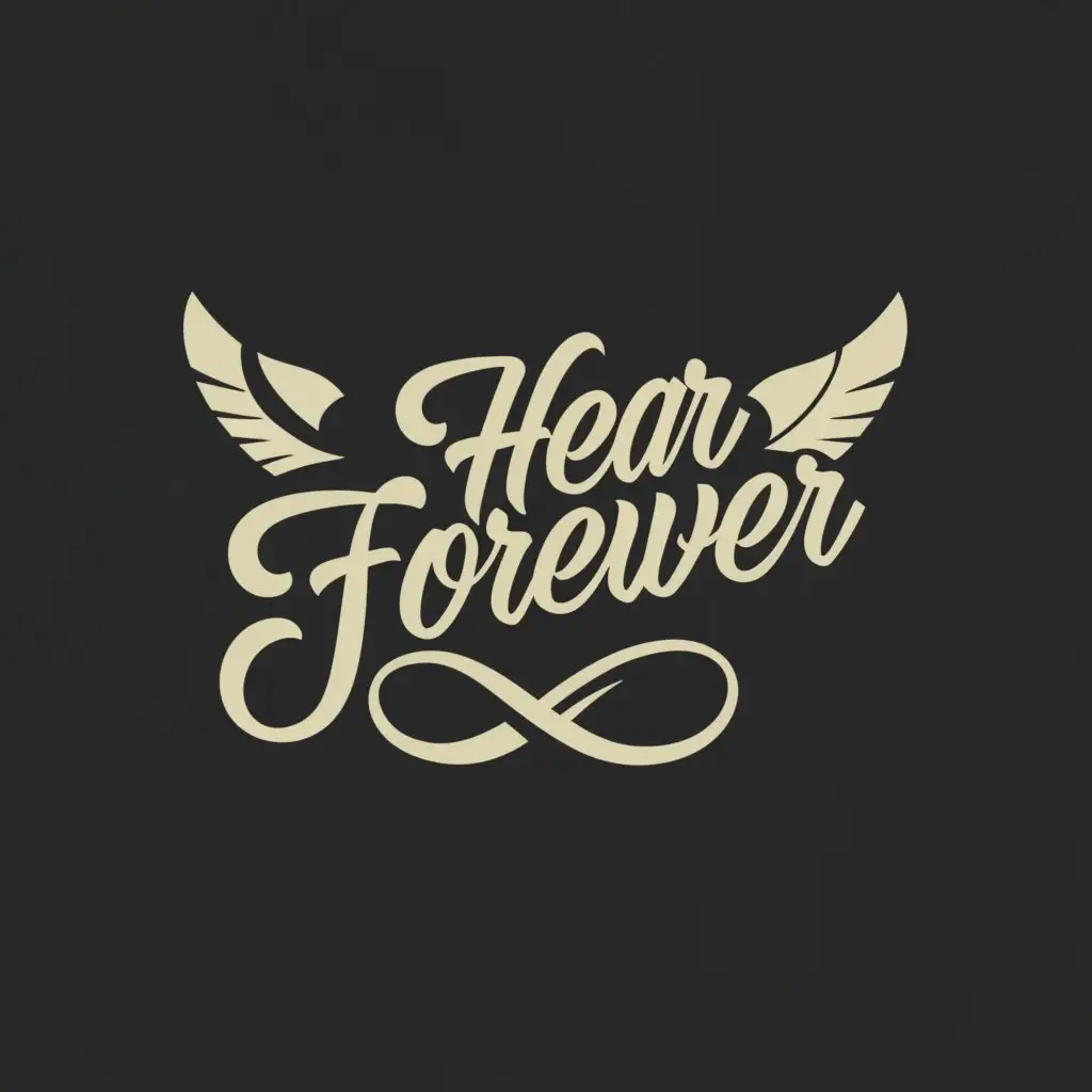 a logo design,with the text " Hear Forever", main symbol:This logo is for an advanced journal and memories site where users capture memories about their life and loved ones. The service is about sharing happy, loving memories about your loved ones, and sending messages to loved ones that they will receive long after you may pass away. I’d like the logo to be mostly a text design, but needs to feel modern and slick and not boxy or clunky. Three sentiments that it should convey is a sense of family, love, and sharing ones memories with others,Moderate,be used in Others industry,clear background
