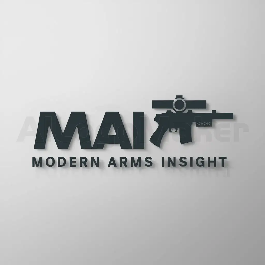 a logo design,with the text "Modern Arms Insight", main symbol:MAI,Moderate,be used in military industry,clear background