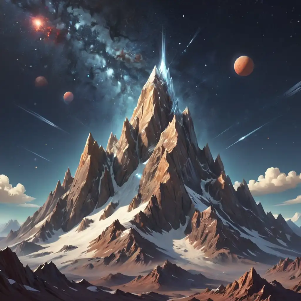 Cartoon-Five-Peaks-Mountain-in-Space