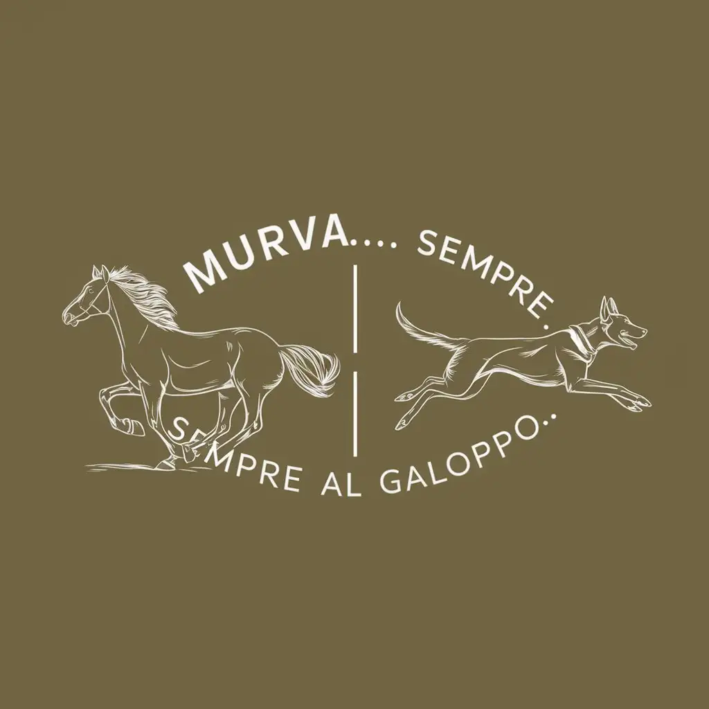 Dynamic Logo Design MurVAAlways Galloping with Dog and Horse